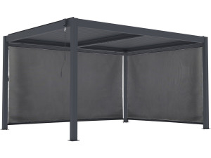 Bioklimatische Pergola mit Led und 2 Aluminiumjalousien "Windsor premium" - 3 x 4 m - Grau
