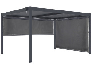 Bioklimatische Pergola mit 2 Aluminiumjalousien "Windsor" - 3 x 4 m - Grau