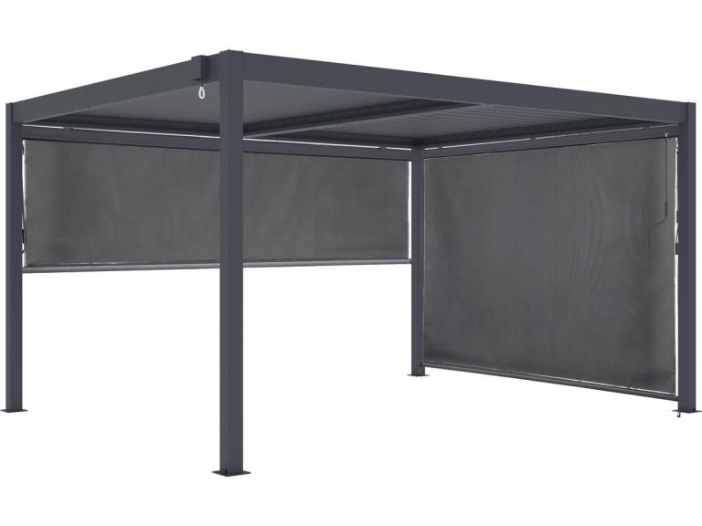 Bioklimatische Pergola mit 2 Aluminiumjalousien "Windsor" - 3 x 4 m - Grau