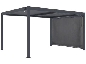 Bioklimatische Pergola mit Aluminiummarkise "Windsor" - 3 x 4 m - Grau