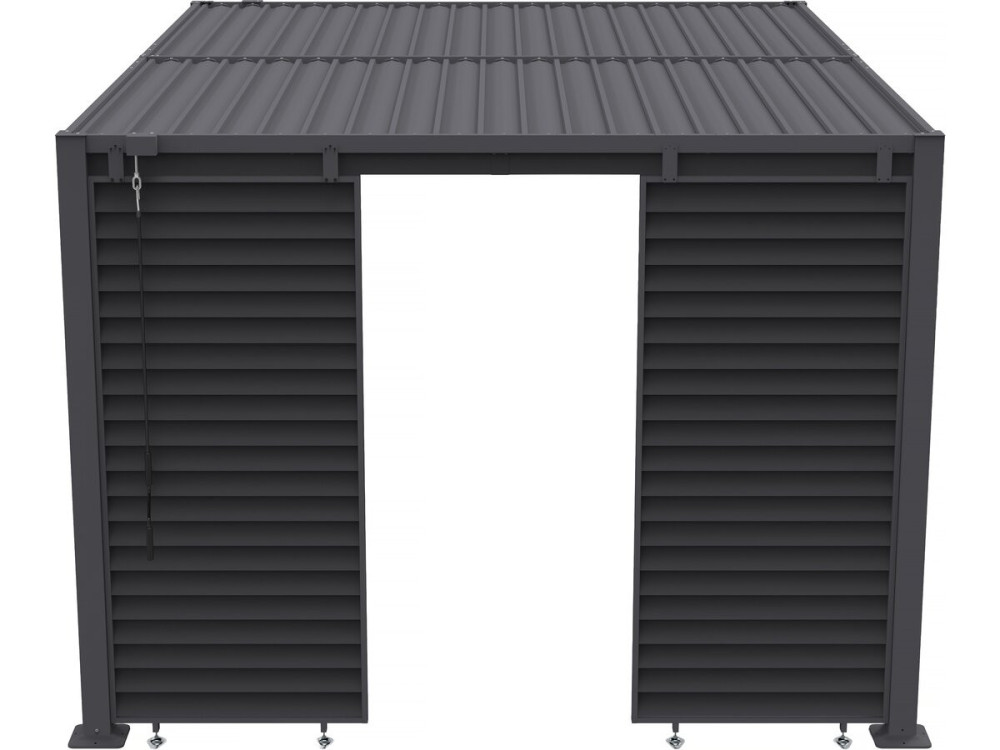Jalousie für bioklimatische Pergola aus verzinktem Stahl "Clifford" - 92 x 4 x 208 cm - Grau