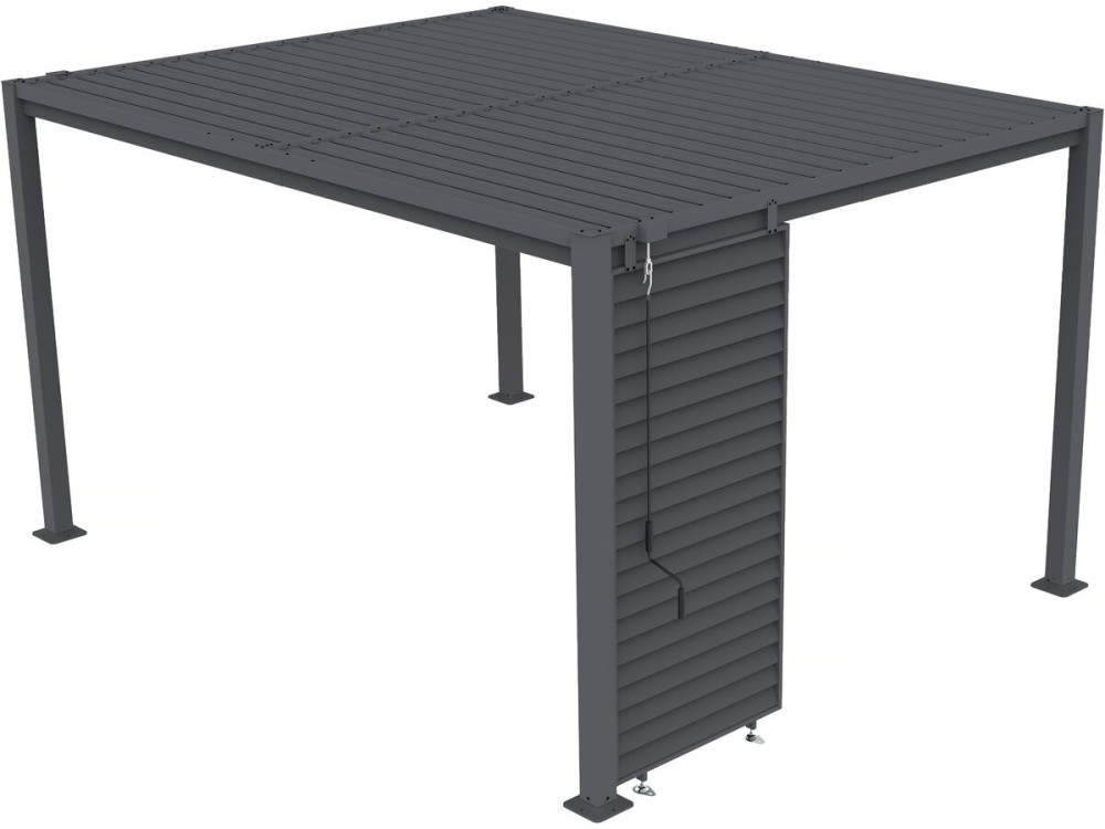Jalousie für bioklimatische Pergola aus verzinktem Stahl "Clifford" - 92 x 4 x 208 cm - Grau