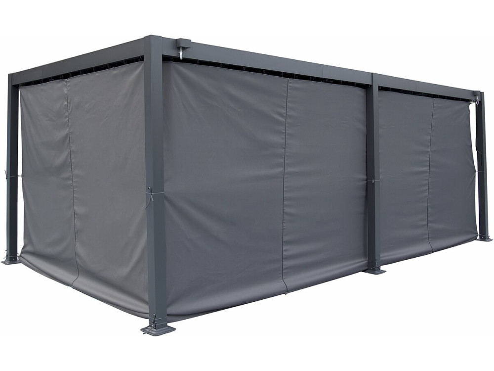 Vorhang für bioklimatische Pergola "Kensington" - 3 x 6 m - Grau