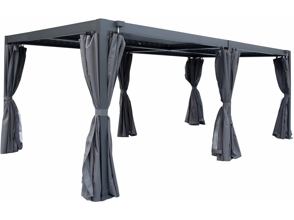 Vorhang für bioklimatische Pergola "Kensington" - 3 x 6 m - Grau