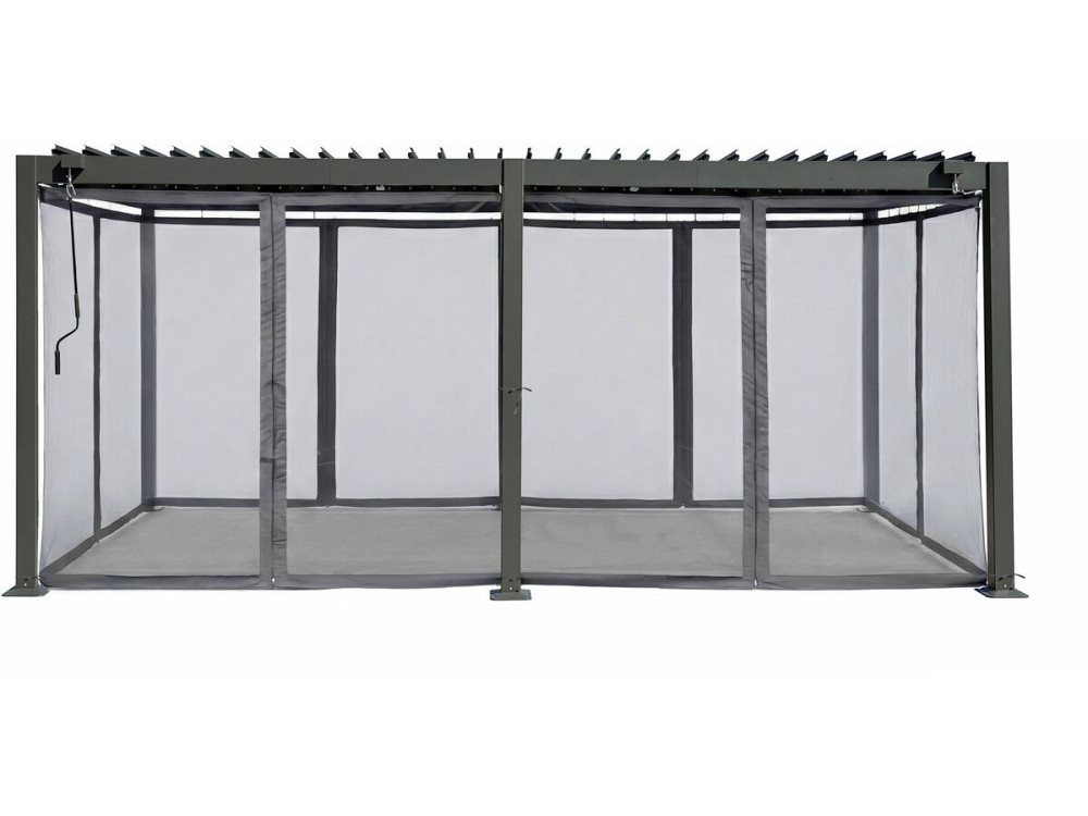 Vorhang für bioklimatische Pergola "Kensington" - 3 x 5 m - Grau