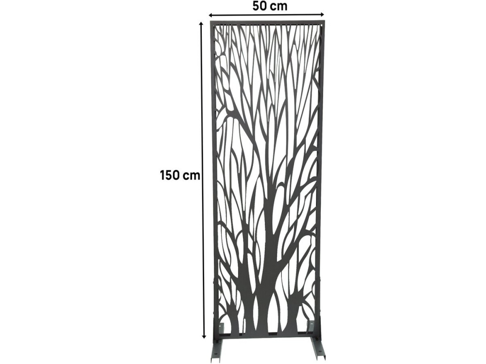 Dekorativer Metallzaun "Tree" 50 x 150 cm - Anthrazit