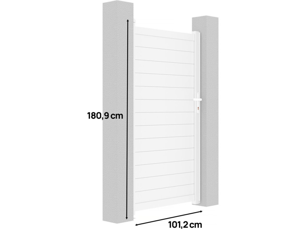 Gartentor aus Aluminium "Eric" - 101,2 x 180,9 cm - Weiß