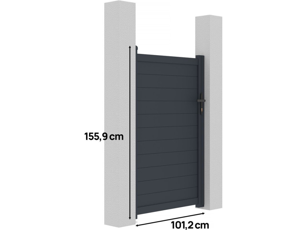 Gartentor aus Aluminium "Marc" - 101,2 x 155,9 cm - Grau