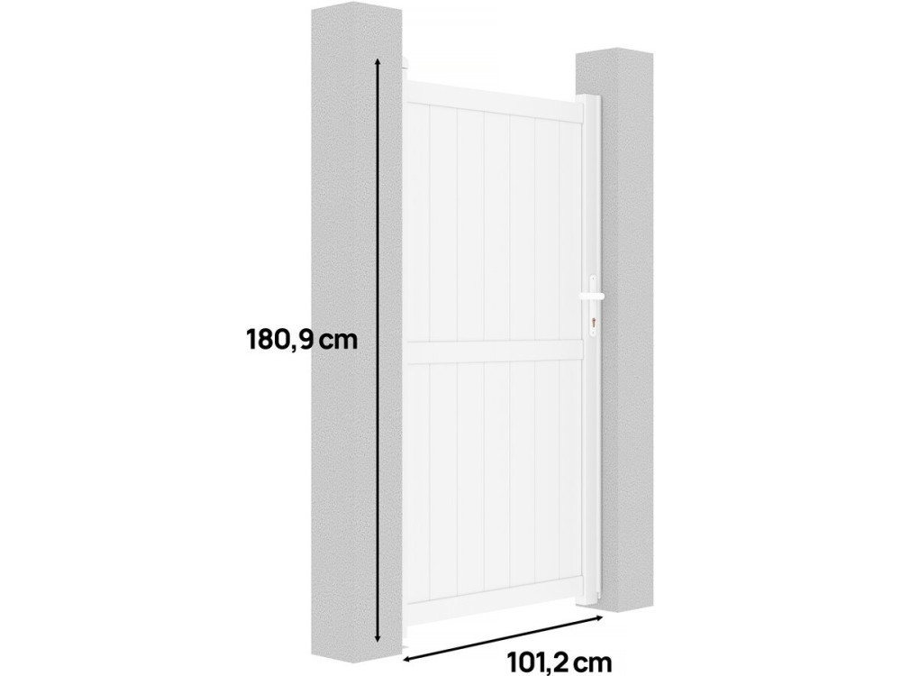 Gartentor aus Aluminium "Lola" - 101,2 x 180,9 cm - Weiß