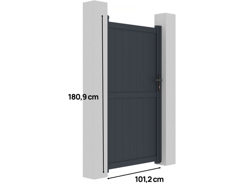 Gartentor aus Aluminium "Maurice" - 101,2 x 180,9 cm - Grau