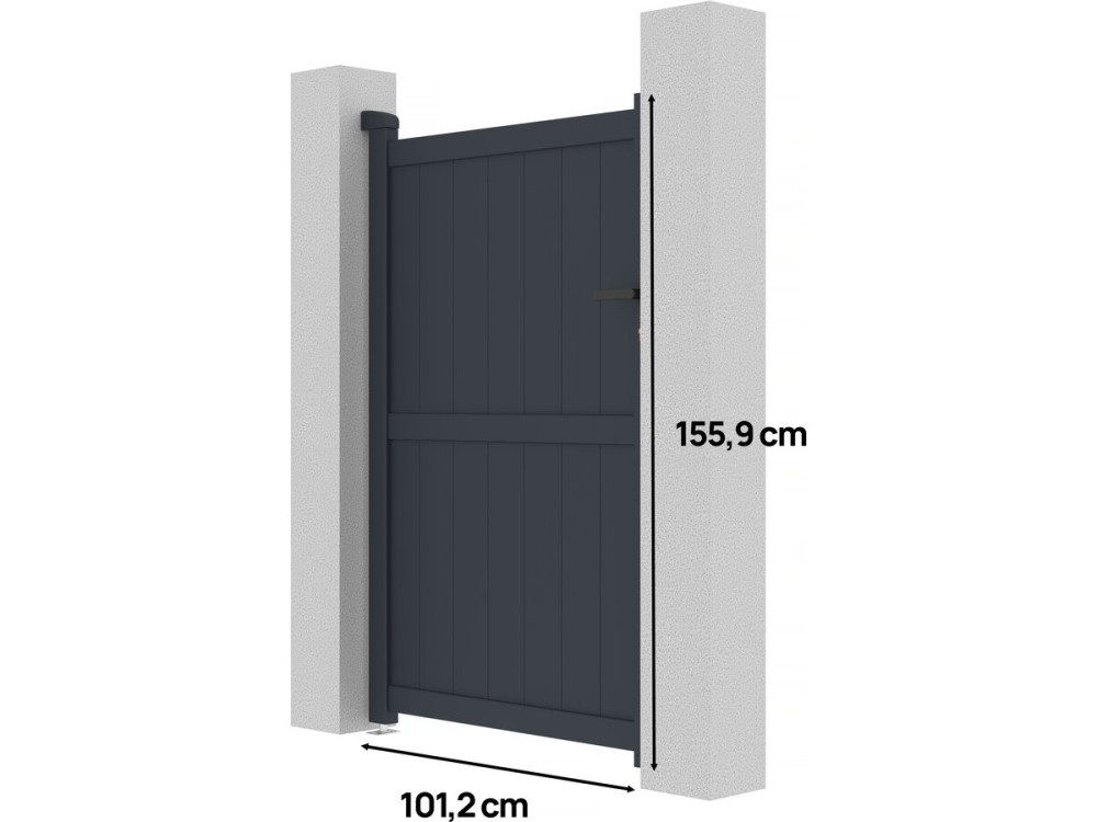 Gartentor aus Aluminium "Maurice" - 101,2 x 155,9 cm - Grau