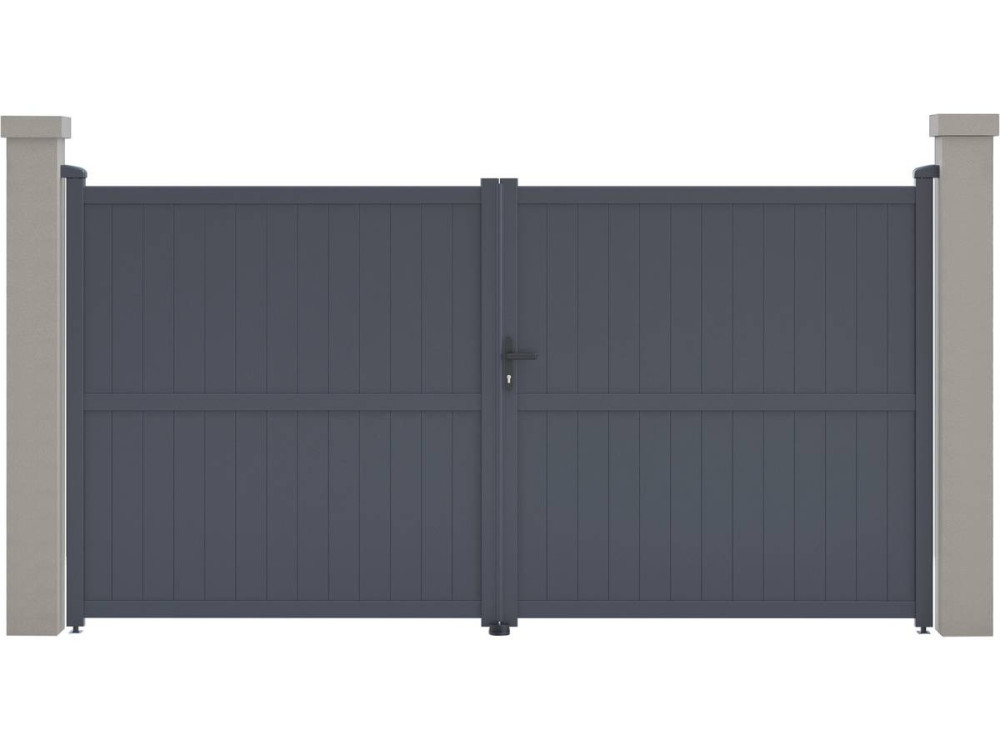 Gartentor aus Aluminium "Maurice" - 349,5 x 180,9 cm - Grau