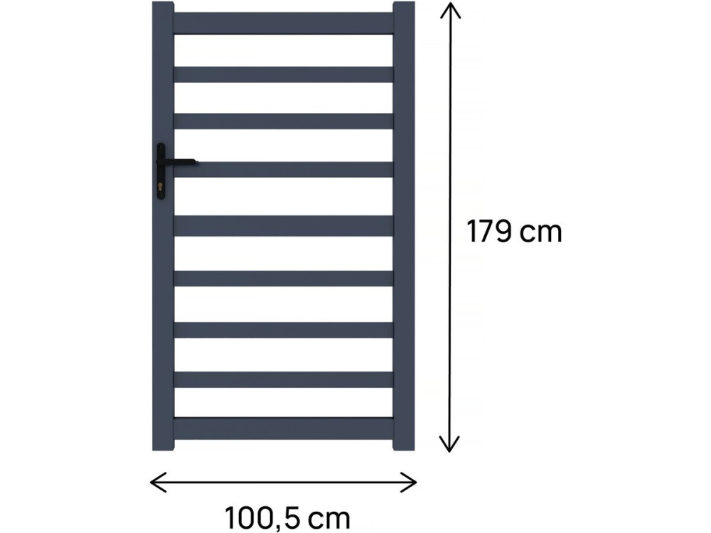 Durchbrochene Aluminiumtür "Marius" - 100 x 180 cm - Grau