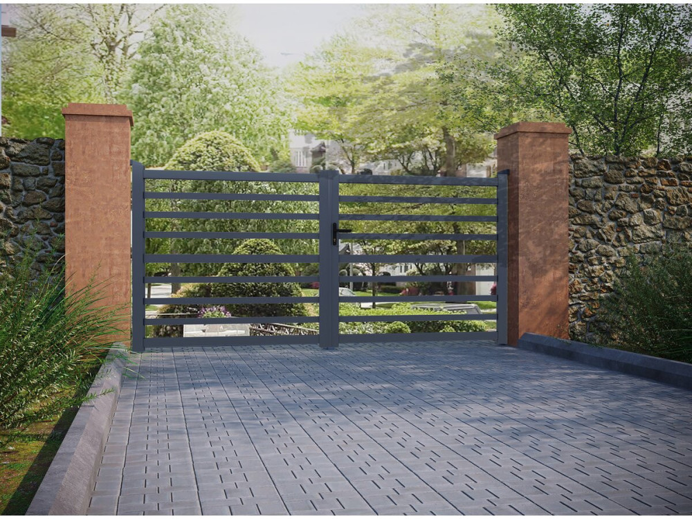 Aluminium-Portal "Martin" - 340 x 180 cm - Grau