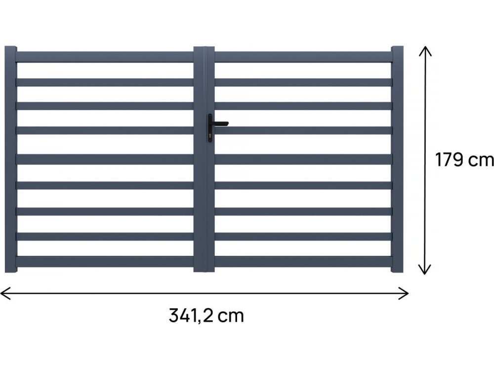 Aluminium-Portal "Martin" - 340 x 180 cm - Grau