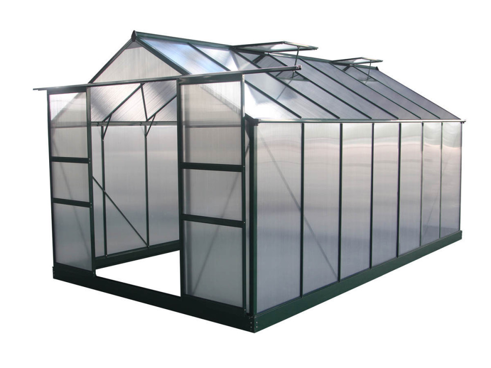 Gartengewächshaus aus Polycarbonat "Dahlia" Tannengrün 13,29 m²