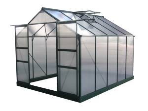 Gartengewächshaus aus Polycarbonat "Dahlia" Tannengrün 7,67 m²
