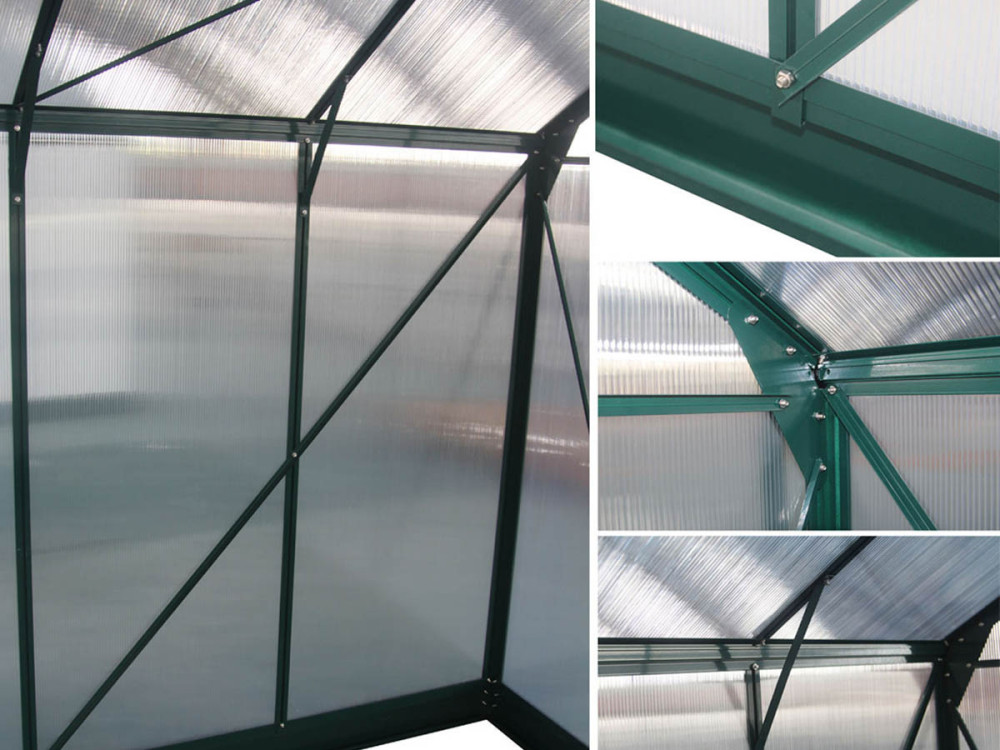 Gartengewächshaus aus Polycarbonat "Dahlia" Tannengrün 7,67 m²
