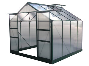 Gartengewächshaus aus Polycarbonat "Dahlia" Tannengrün 6,15 m²