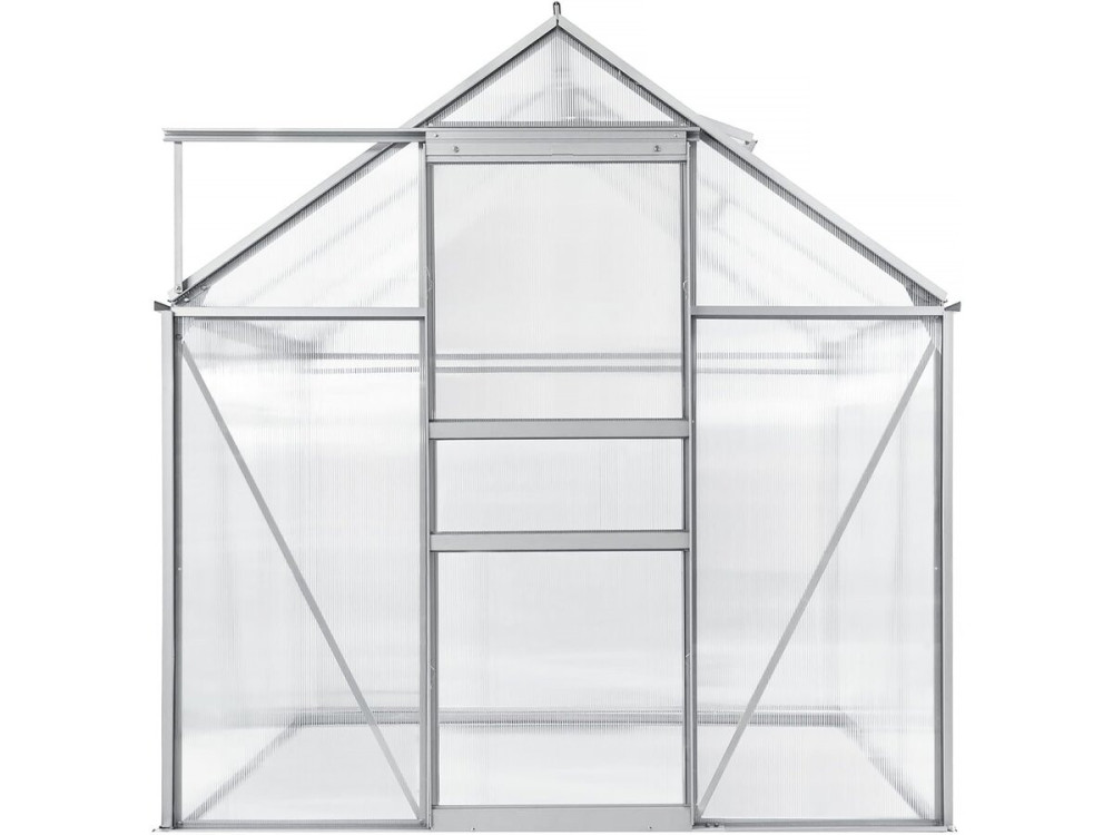 Gartengewächshaus aus Polycarbonat 190 x 190 x 195 cm "Basilikum" - 3,61 m² - Grau