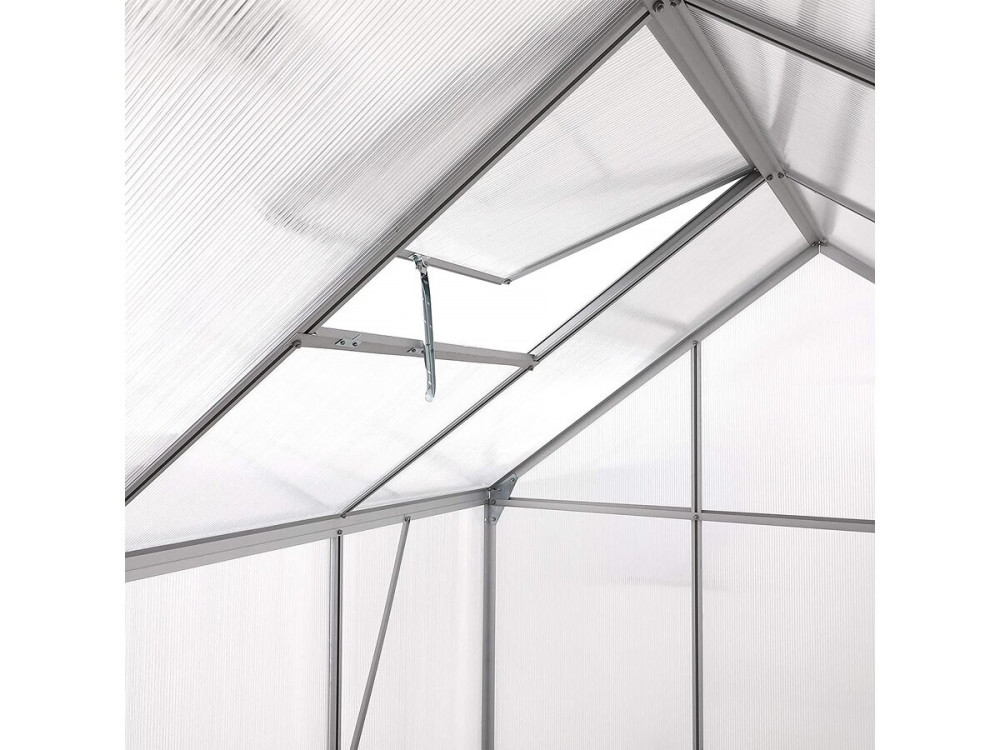 Gartengewächshaus aus Polycarbonat 190 x 190 x 195 cm "Basilikum" - 3,61 m² - Grau