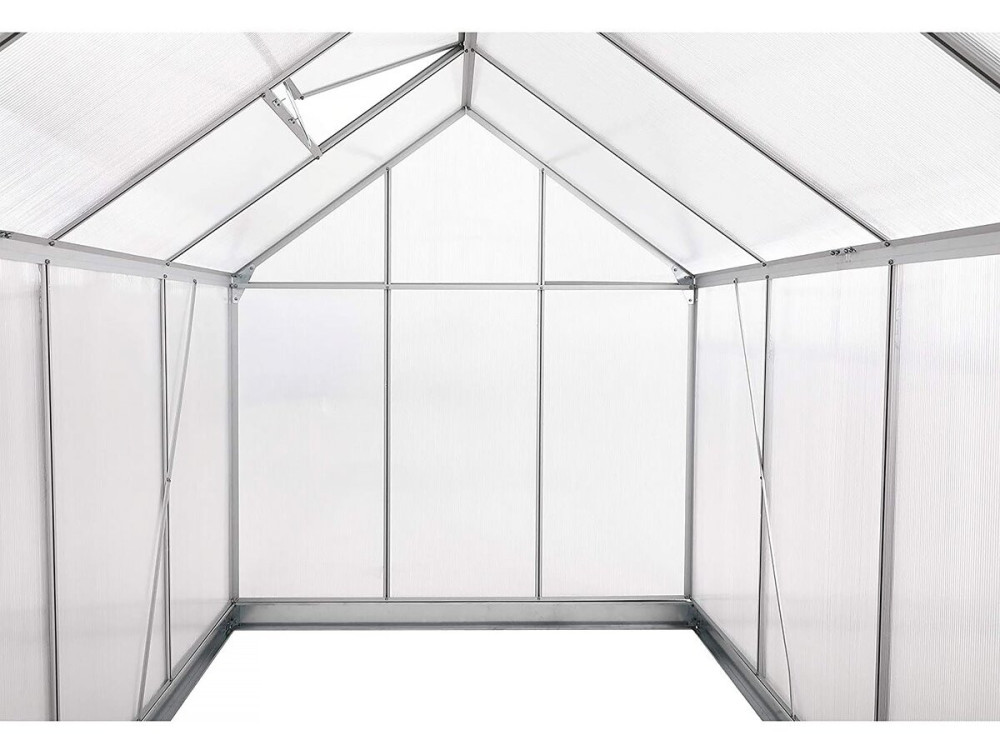 Polycarbonat Gartenhaus 370 x 190 x 195 cm "Basilikum" - 7,03 m² - Grau