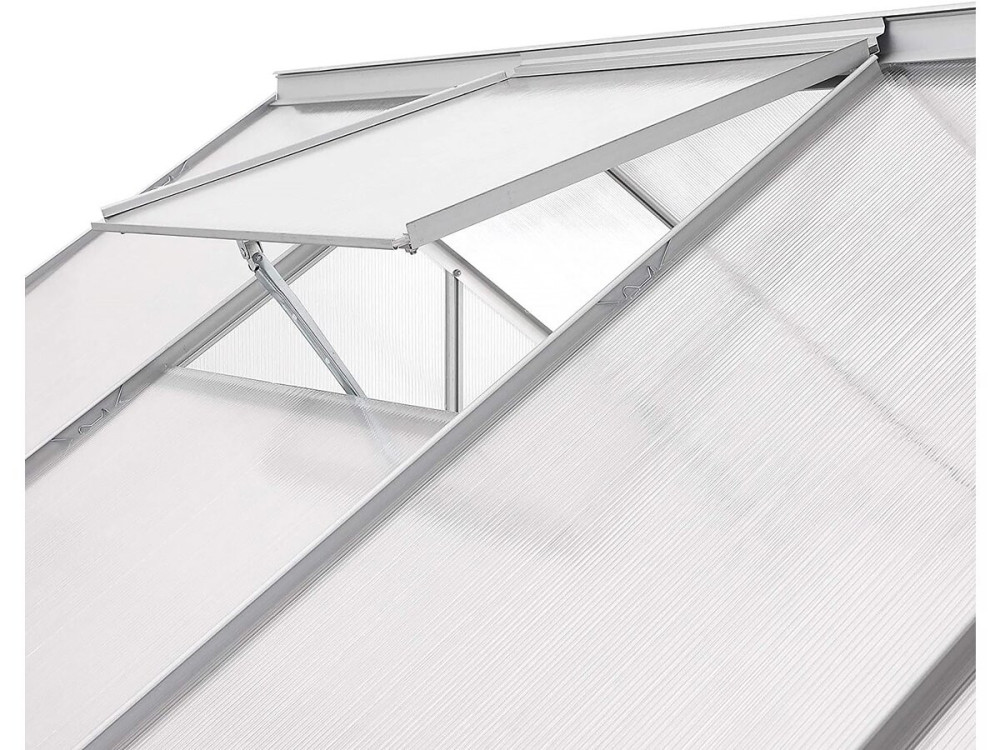 Gartengewächshaus aus Polycarbonat 430 x 190 x 195 cm "Basilikum" - 8,17 m² - Grau