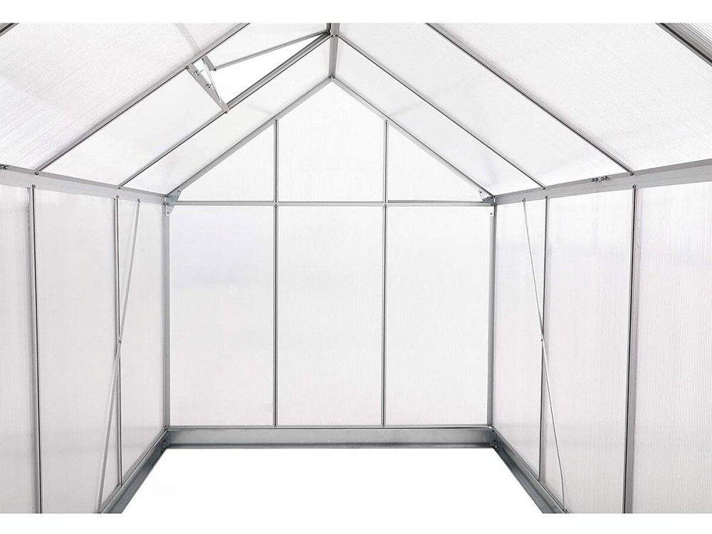 Gartengewächshaus aus Polycarbonat 430 x 190 x 195 cm "Basilikum" - 8,17 m² - Grau