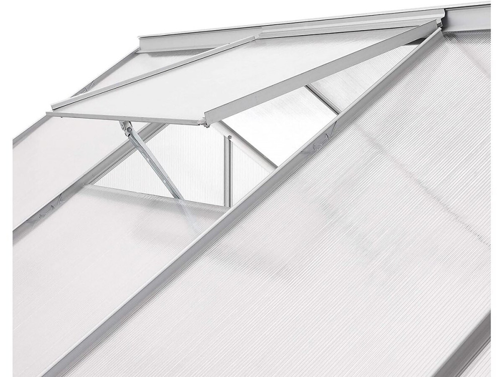 Gartengewächshaus aus Polycarbonat 250 x 190 x 195 cm "Basilikum" - 4,75 m² - Grau