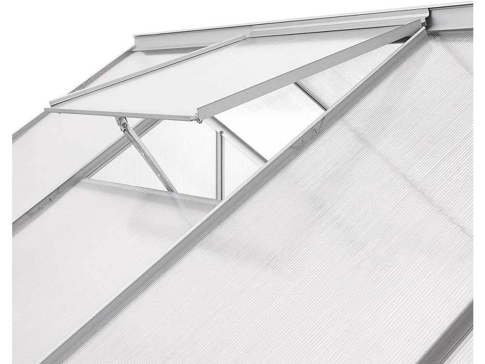 Gartengewächshaus aus Polycarbonat 310 x 190 x 195 cm "Basilikum" - 5,89 m² - Grau