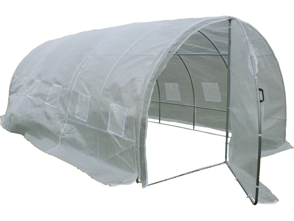 Tunnelgewächshaus mit Schwingtür "mimosa"- 180 g/m² - 18 m² - 6 x 3 x 2 m