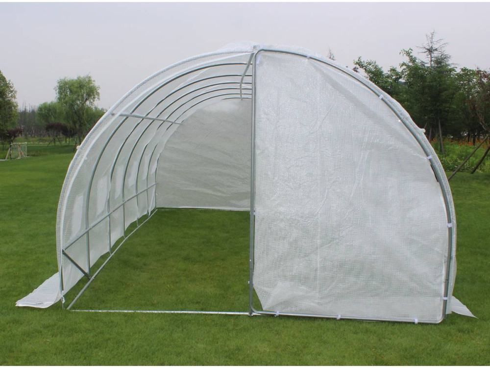 Tunnelgewächshaus mit Schwingtür "mimosa"- 180 g/m² - 18 m² - 6 x 3 x 2 m
