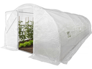 Tunnelgewächshaus mit Tür „Mimosa” 6 x 3 M – 180 g – 18 M² - Weiß