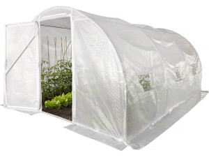 Tunnelgewächshaus mit Tür „Mimosa” 4 x 3 M – 180 g – 12 M² - Weiß