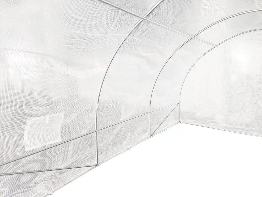 Tunnelgewächshaus mit Tür „Mimosa” 4 x 3 M – 180 g – 12 M² - Weiß
