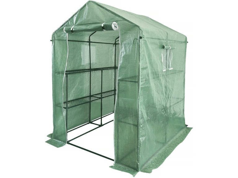 Garten-Tomatengewächshaus mit Regalen „Lys“ – 2,04 M² – 130 g – Grün