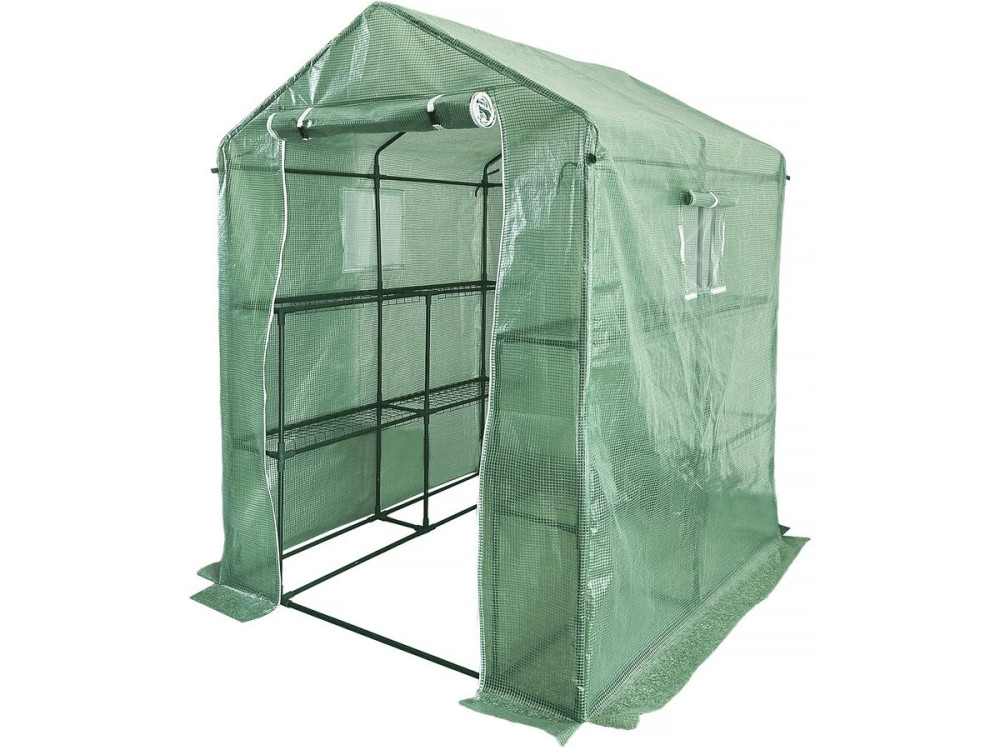 Garten-Tomatengewächshaus mit Regalen „Lys“ – 2,04 M² – 130 g – Grün