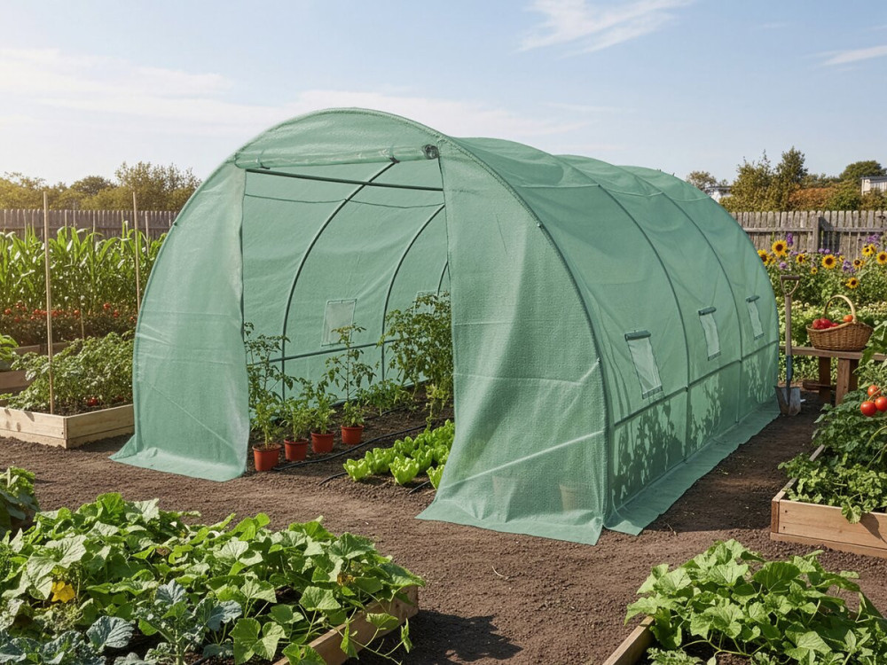 Tunnelgewächshaus für den Garten „Lys“ – 4 x 3 M - 12 M² - 140 g – Grün