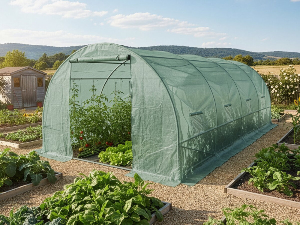Tunnelgewächshaus für den Garten „Lys“ – 6 x 3 M - 18 M² - 140 g – Grün