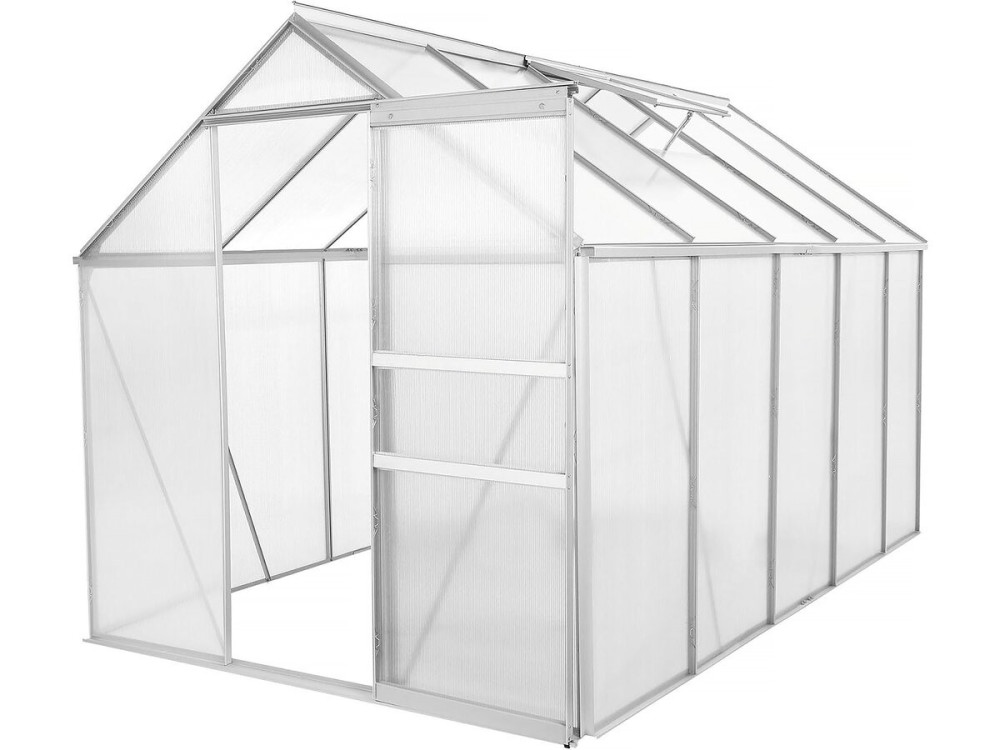 Sockel aus verzinktem Stahl für Gartengewächshaus "Basilikum" - 5,89 m² - Grau