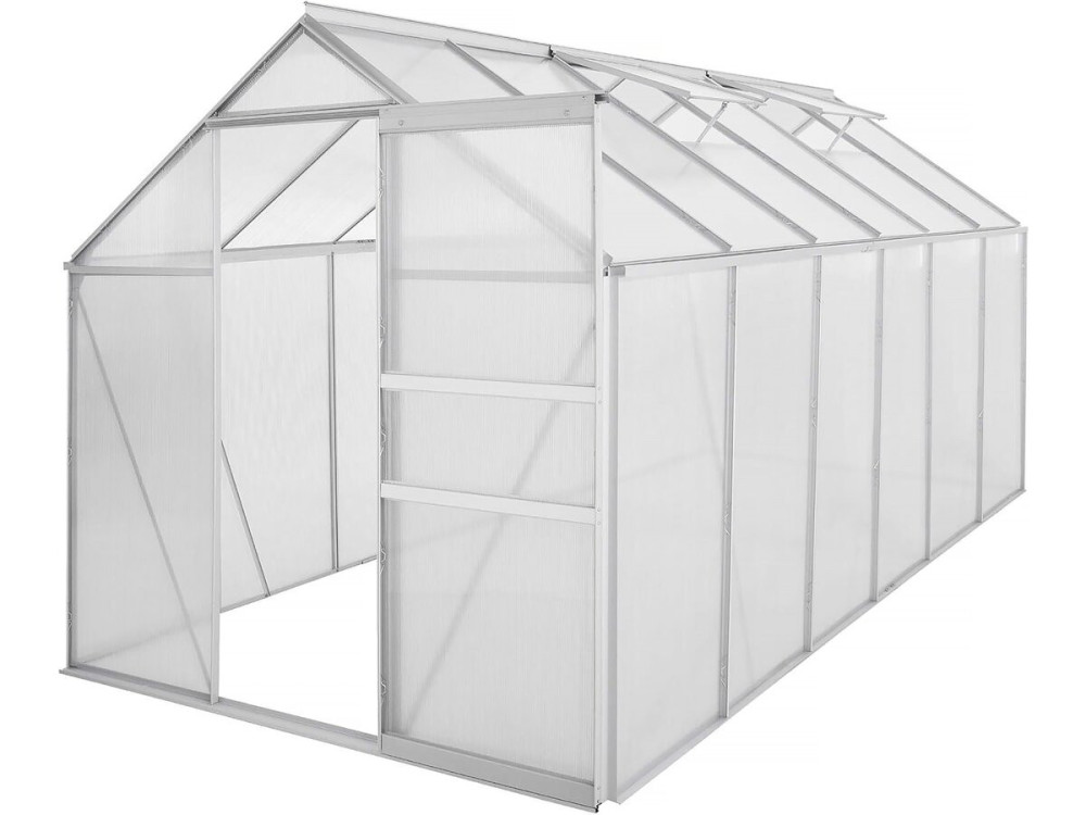 Sockel aus verzinktem Stahl für Gartengewächshaus "Basilikum" - 7,03 m² - Grau