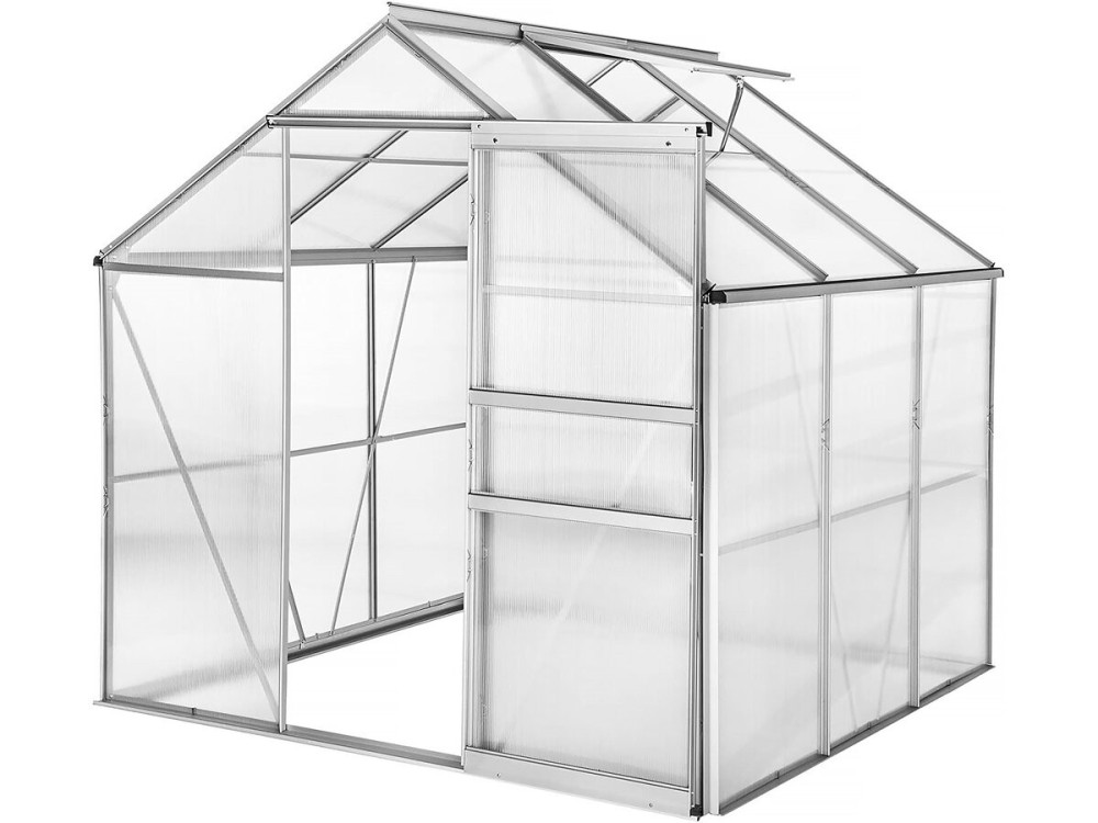 Sockel aus verzinktem Stahl für Gartengewächshaus "Basilikum" - 3,61 m² - Grau