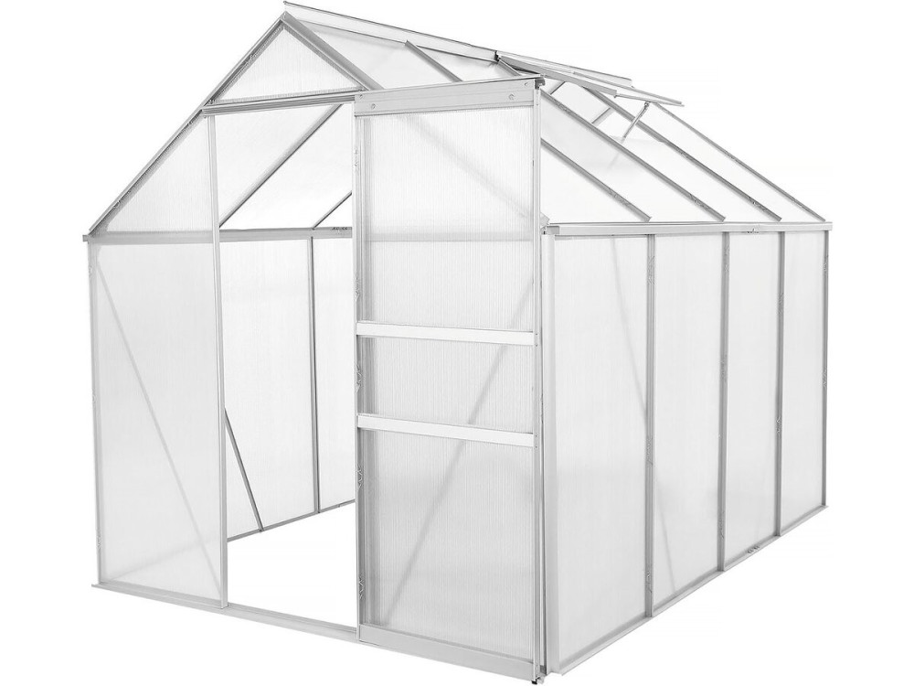 Sockel aus verzinktem Stahl für Gartengewächshaus "Basilikum" - 4,75 m² - Grau