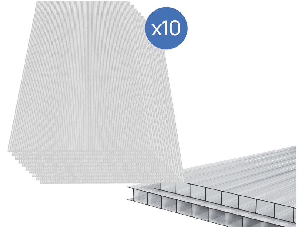 10er-Set 4-mm-Polycarbonatplatten „Michigan“, 7,9 m²