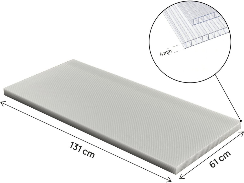 10er-Set 4-mm-Polycarbonatplatten „Michigan“, 7,9 m²