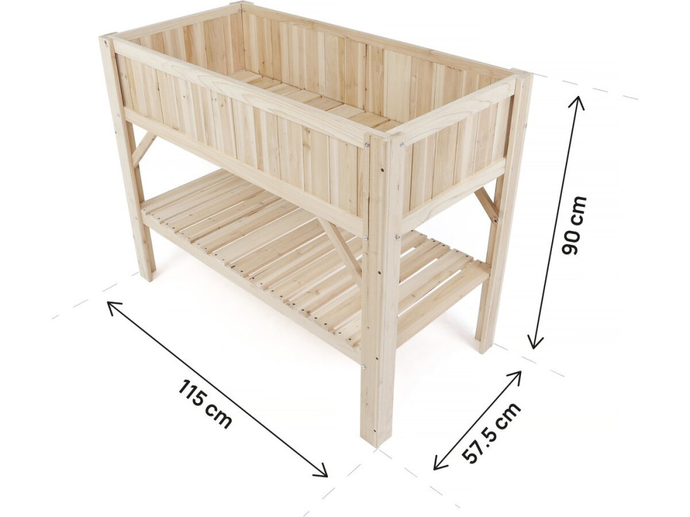 Gemüsegartenquadrat aus Holz auf Füßen "Magnolia" - 115 x 57 x 90 cm - Beige