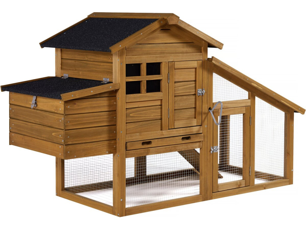Hühnerstall "Clochette" mit Legenest aus Holz - Braun