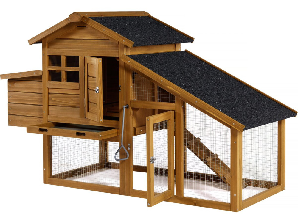 Hühnerstall "Clochette" mit Legenest aus Holz - Braun