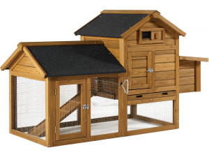 Hühnerstall "Poulette" mit Legenest aus Holz - Braun