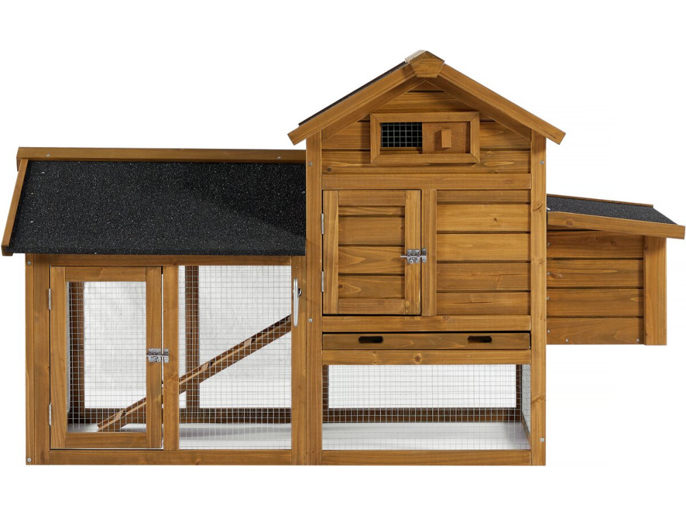 Hühnerstall "Poulette" mit Legenest aus Holz - Braun